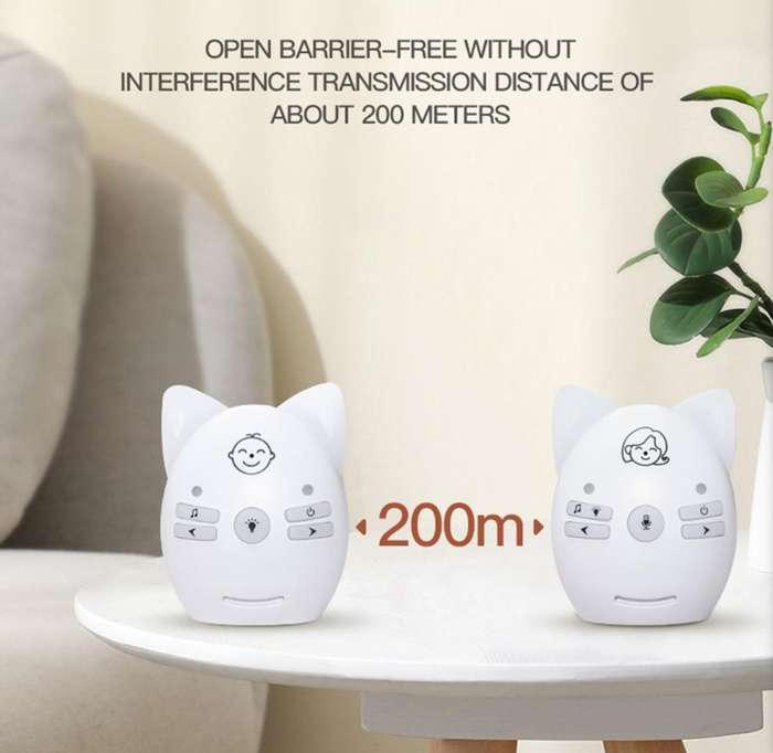V30 Wireless Audio Baby Monitor Support Voice Monitoring + Intercom + Night Light without Battery