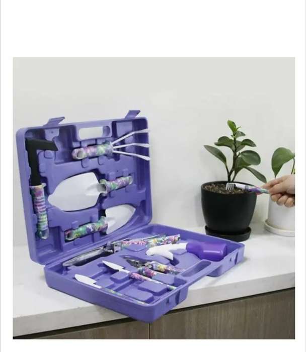 XF0900 Gardening Hand Tools With Purple Floral Print 10 Pieces