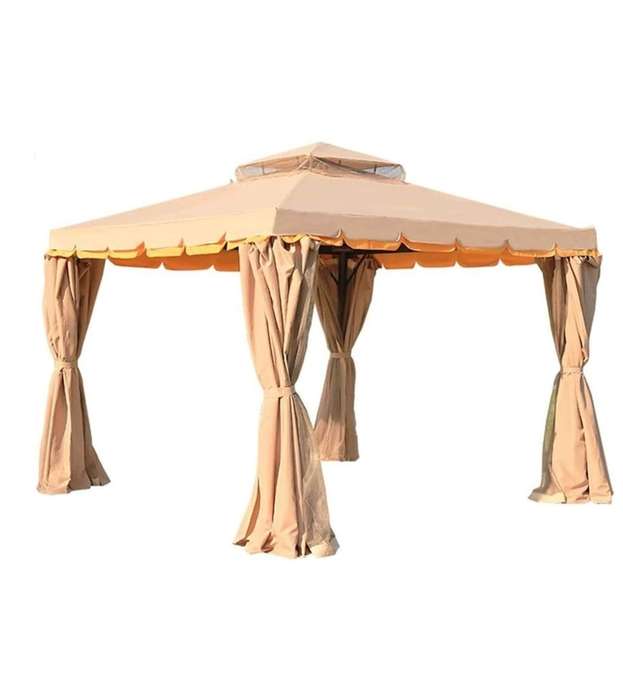 Outdoor Gazebo with Mosquito Netting and Double Vented Roof