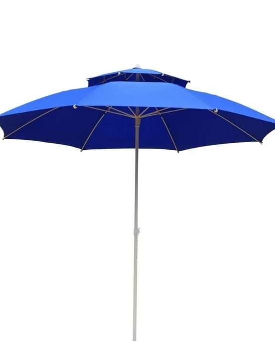 Round Double Top Umbrella Umbrella (Blue)