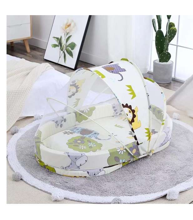 Baby Mattress Mosquito Net Bed - Cute Animals