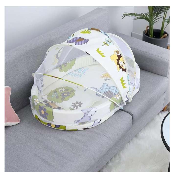 Baby Mattress Mosquito Net Bed - Cute Animals