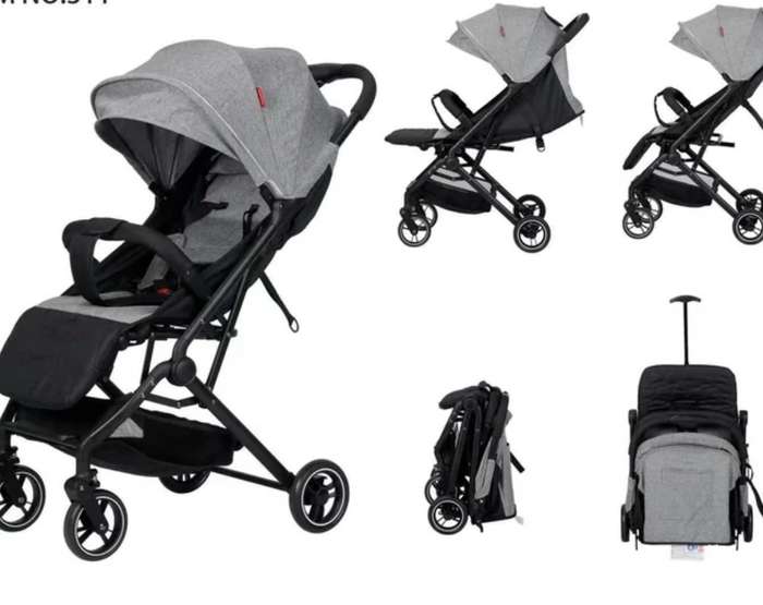 Ultra-Compact Lightweight Travel Stroller Stroller Pram (2, Black, Grey)