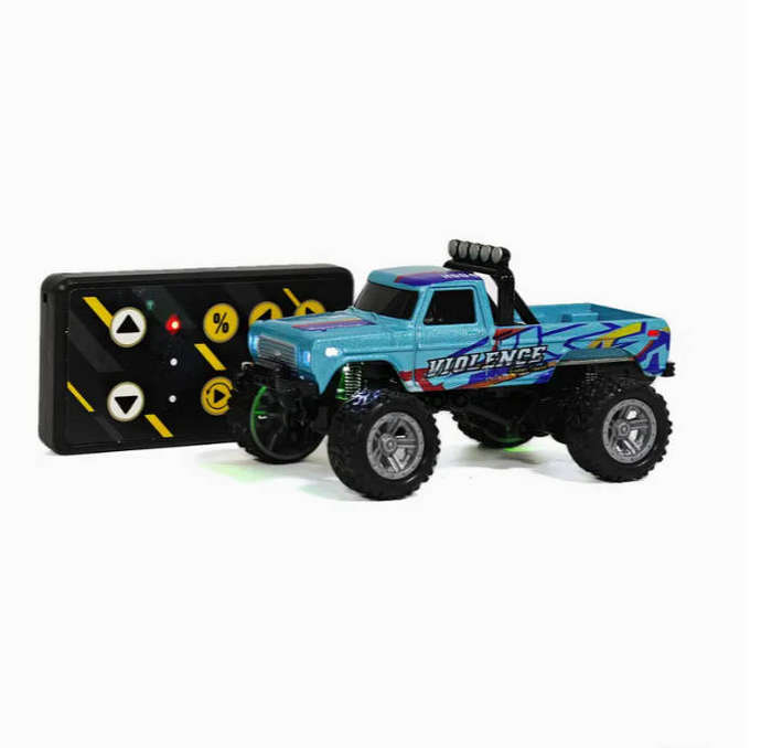 1:64 Scale Alloy Mini Remote Control Off-Road Vehicle - 2.4GHz Anti-Jamming, LED Flashing Lights
