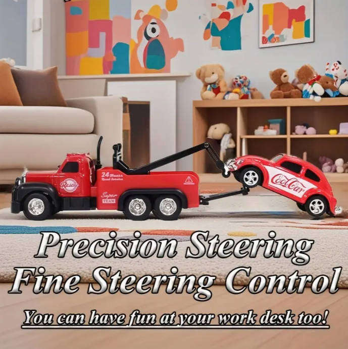 RC Alloy Remote Control Trailer Truck - 3-Speed Adjustable, 2.4G Dual-Frequency Wireless 1:64 Scale