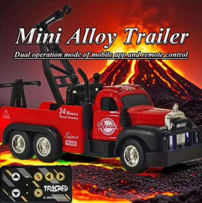 RC Alloy Remote Control Trailer Truck - 3-Speed Adjustable, 2.4G Dual-Frequency Wireless 1:64 Scale