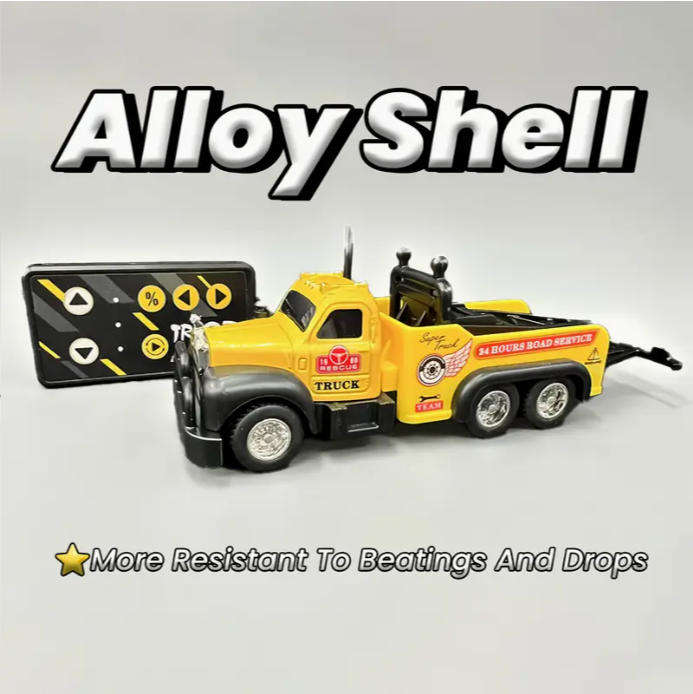 RC Alloy Remote Control Trailer Truck - 3-Speed Adjustable, 2.4G Dual-Frequency Wireless 1:64 Scale