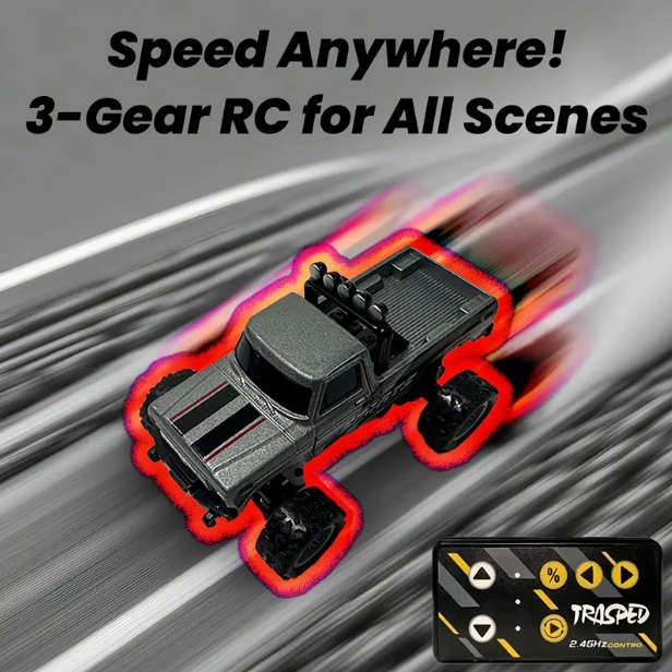Remote Control 1:64 Scale Off-Road Truck with App & RC Controller - USB Rechargeable, Triple-Speed