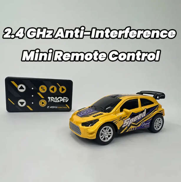 RC 1:64 Scale Alloy RC Car with LED Lights & USB Charging - 2.4GHz Wireless, Realistic Motion
