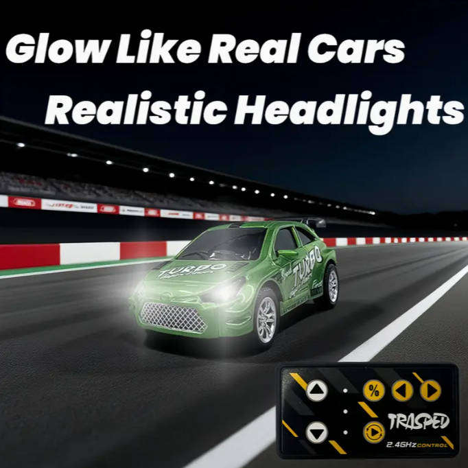 RC Car with APP Control & LED Lights - Crashproof Rechargeable Mini Racing Car for Boys, Multi Speed