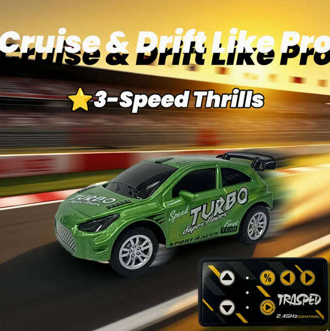 RC Car with APP Control & LED Lights - Crashproof Rechargeable Mini Racing Car for Boys, Multi Speed