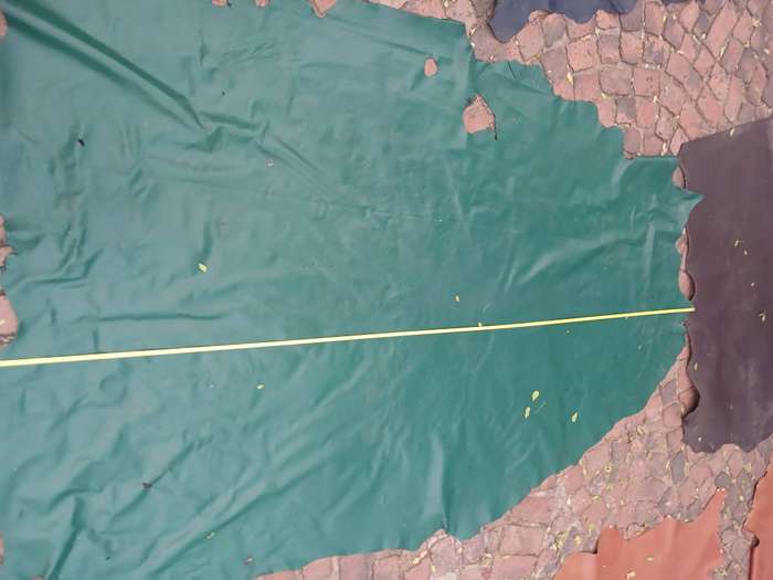 Green leather cow pelt