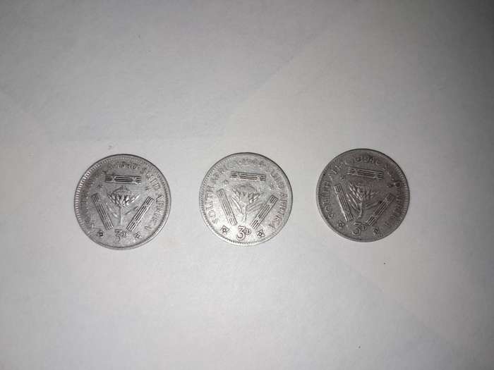 South Africa 3 Pence 1940, 1944 & 1946 Coin (Three coins in total)