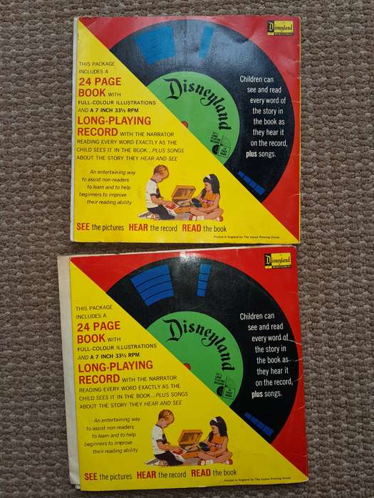 Walt Disney - Disneyland Record and Book Bundle - Treasure Island & More Mother Goose LPs