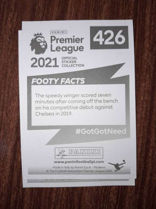 Panani Premier League 2021 Soccer Sticker Bundle