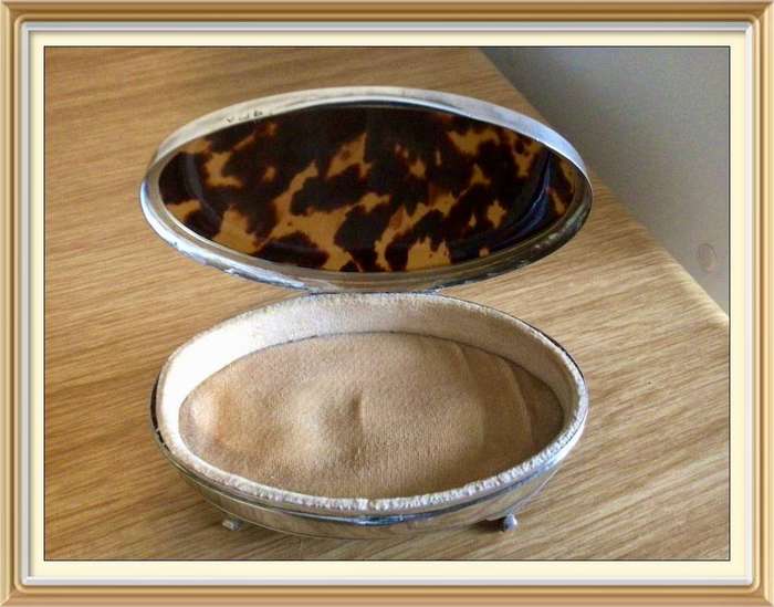 Mappin and Webb Sterling Silver Tortoiseshell Jewellery Box Birmingham 1924!
