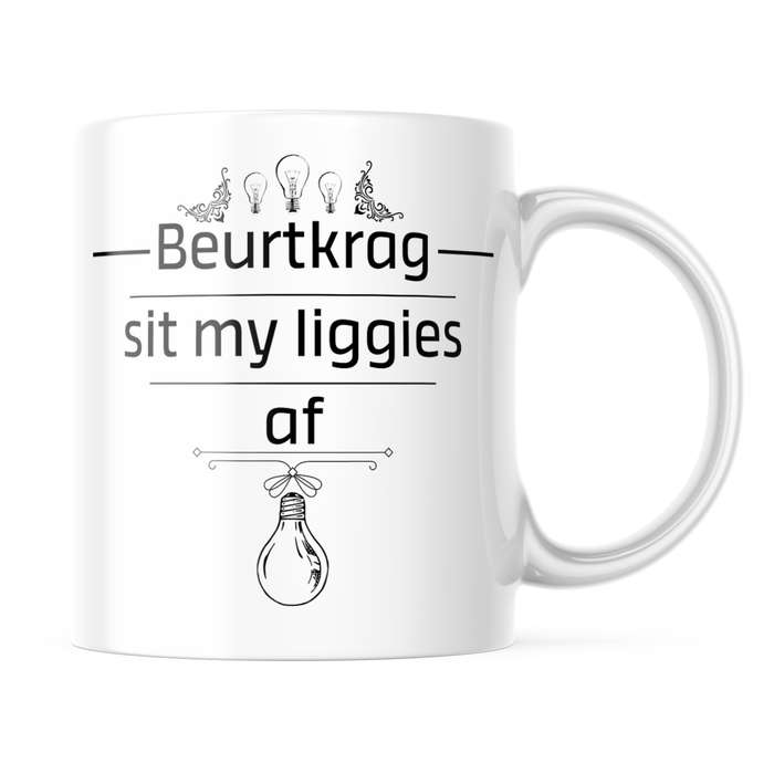 Printed White Ceramic Mug: Beurtkrag
