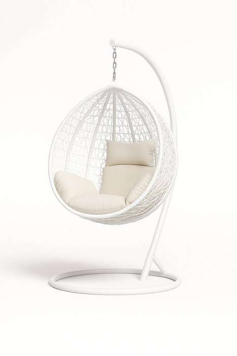Egg Pod Hanging Chair for Patio & Balcony: White