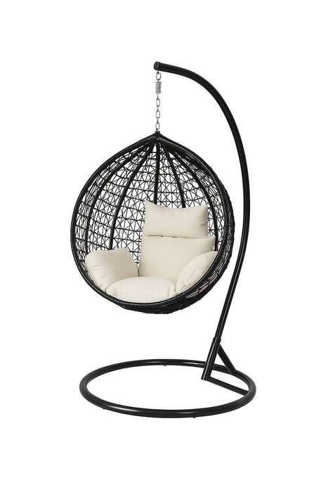 Egg Pod Hanging Chair for Patio & Balcony: Black