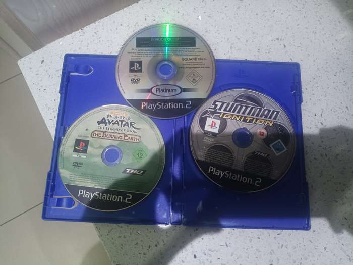 THREE PS2 GAMES , DRAGON QUEST THE JOURNEY OF THE CURSED KING/AVATAR /STUNTMAN IGNITION
