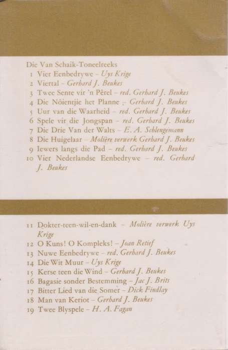 Vier eenbedrywe - Uys Krige