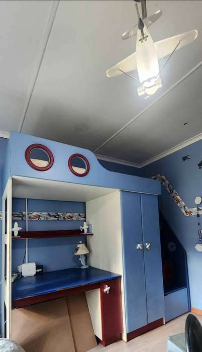 Kids Aviation-Themed Loft Bed Set  All-in-One Bedroom Setup