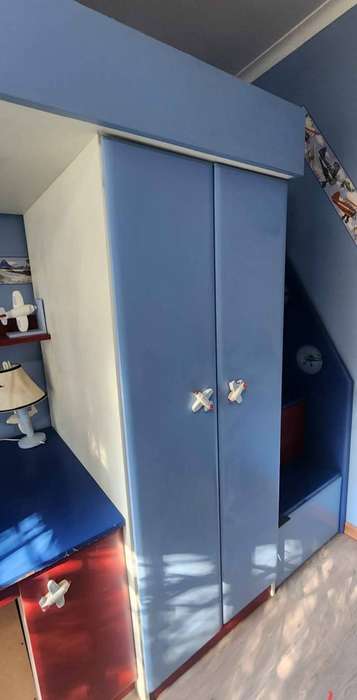 Kids Aviation-Themed Loft Bed Set  All-in-One Bedroom Setup