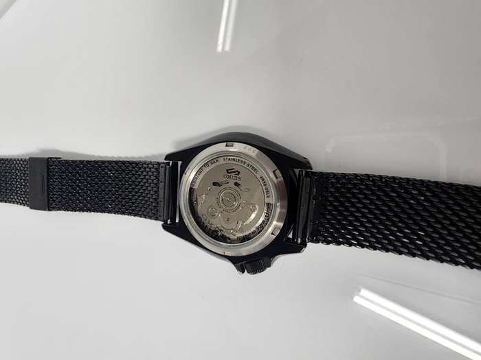 Seiko 5 Sports Automatic Black Dial Men's Watch preowned