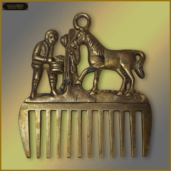 Vintage Brass Horse Grooming Comb