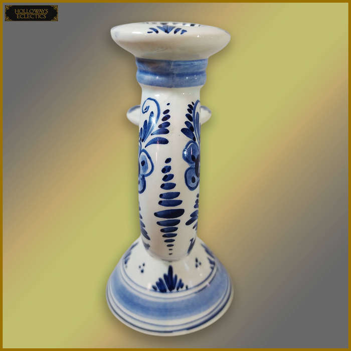 Vintage Delft Blue Candlestick Holder