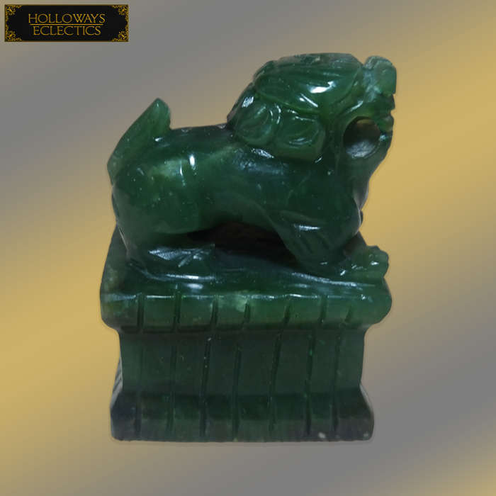 Miniature Pure Jade Dragon Statue