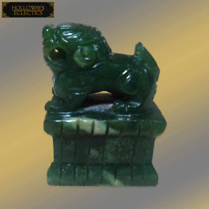 Miniature Pure Jade Dragon Statue
