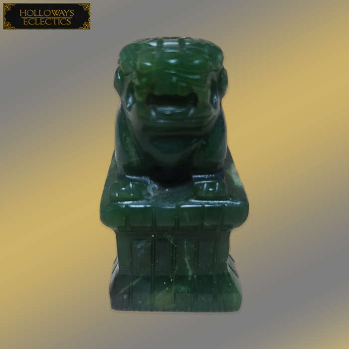 Miniature Pure Jade Dragon Statue