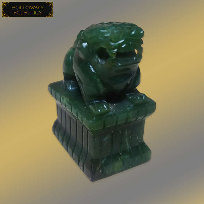 Miniature Pure Jade Dragon Statue