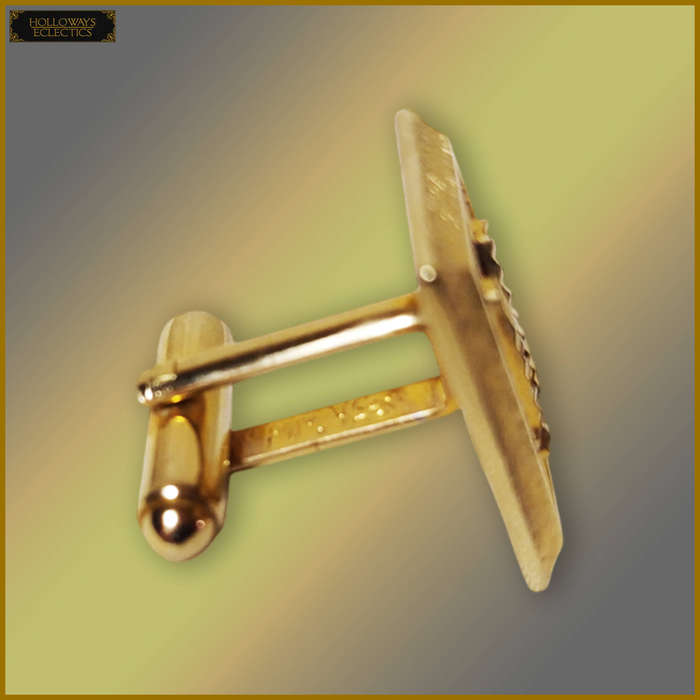 Vintage Gold Plated Shields Cufflinks