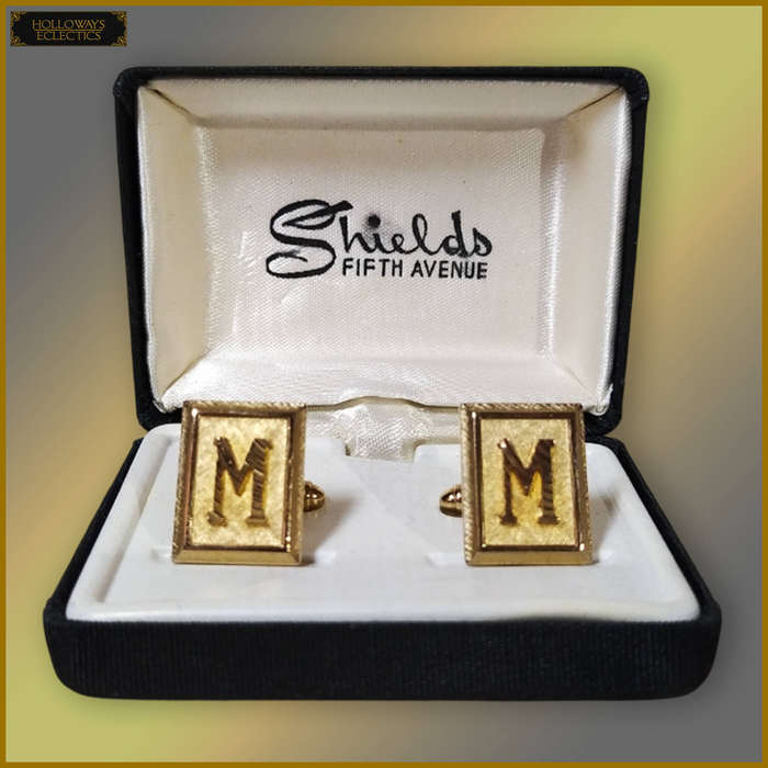 Vintage Gold Plated Shields Cufflinks
