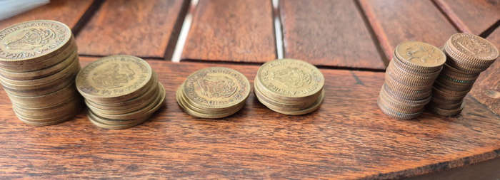 SA Half cent coins
