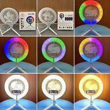 Live LED Ring Light with Fan RGB Led Selfie Ring Light with Fan and Phone Holder ARO De Luz Tripod P