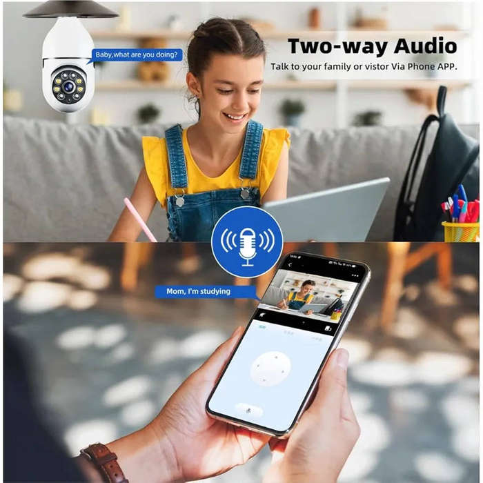 Generic Wireless WiFi Light Bulb Camera Security Camera- 32G Card