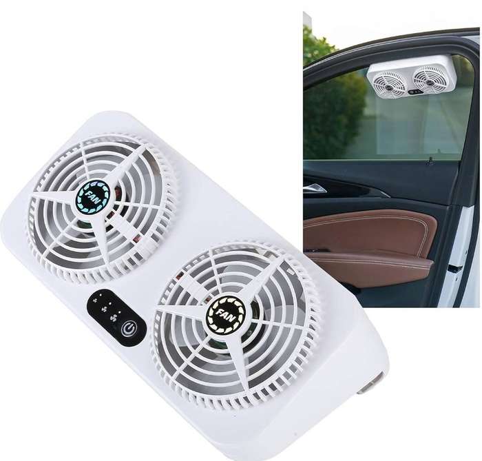 Car Circulating Fan, USB Charging Heat Resistant 3 Level Adjustable Car Exhaust Fan for Home for Aut