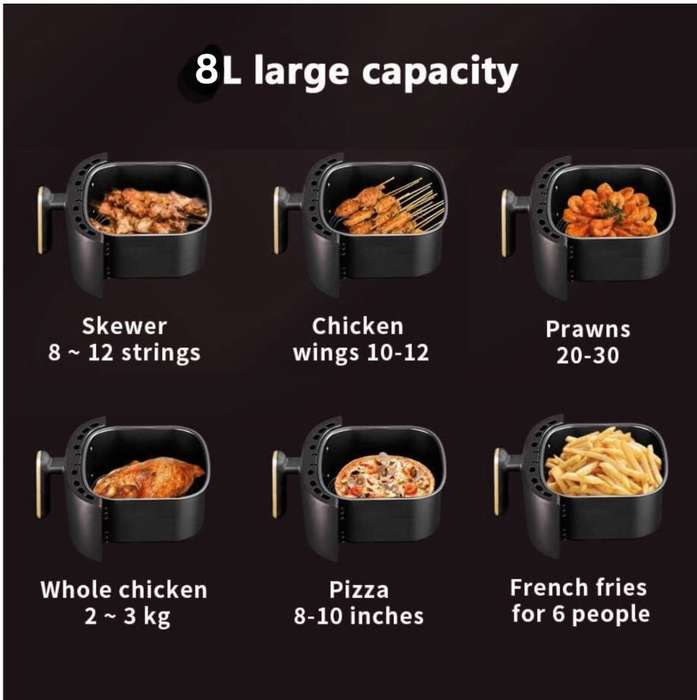 8L Digital Roaster Air fryer With Air fryer Paper Liner 