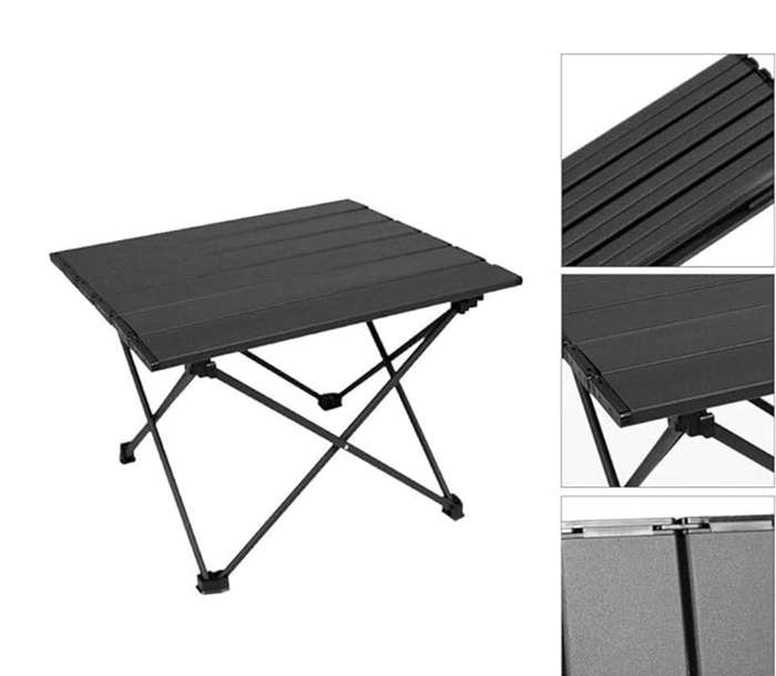 Metal Picnic Table (Size Medium, Black, Knock Down) - Open Box