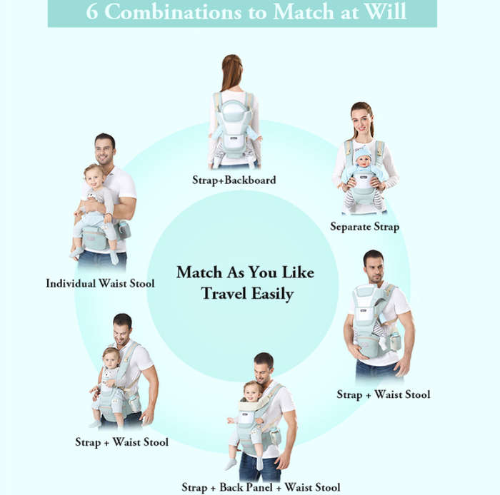 Baby Carrier Ergonomic Infant Carrier with Hip Seat - Blue