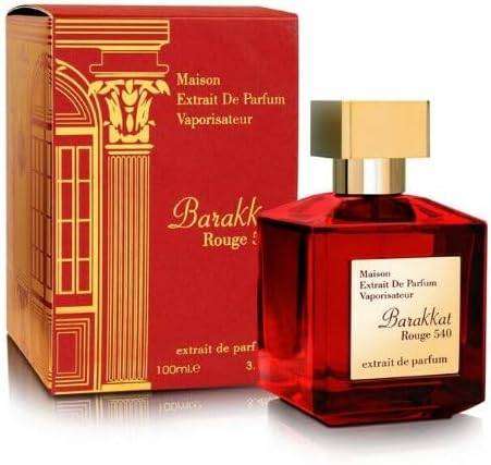 Barakkat rouge extrait perfume 100ml for men and women | jasmine, amber, woody, musky