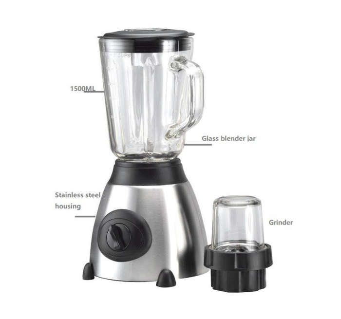 2 in 1 Heavy Duty 1.5L Electric Glass Blender