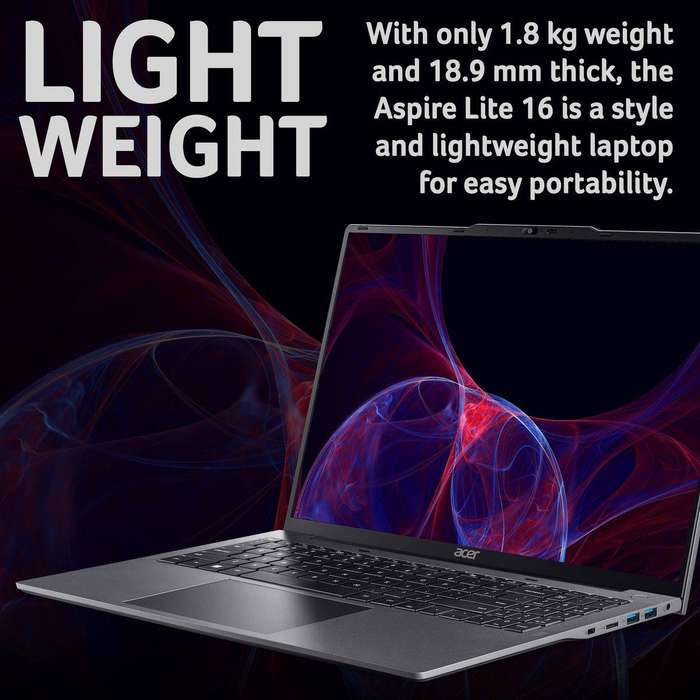 Acer Aspire Lite 16 Intel Core i5-1235U 8GB 512GBSSD 16" WUXGA IPS Notebook