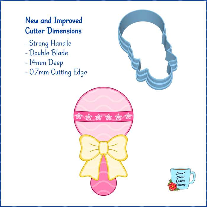 Digital Product - Baby Rattle - Baby Shower - 8 STL Cookie cutter files only
