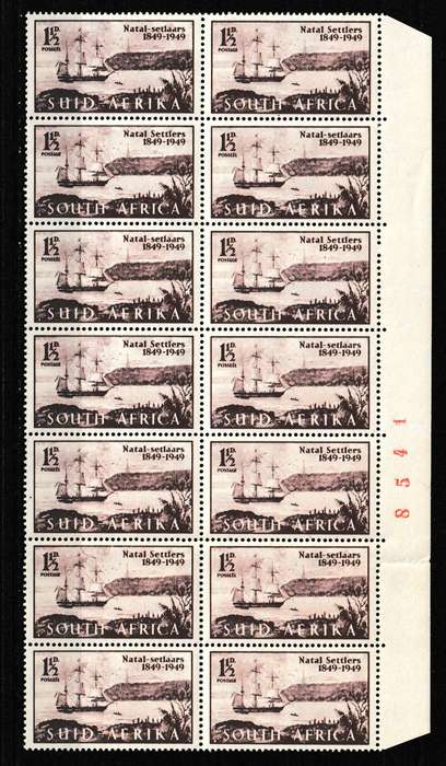 UNION 1949 BRITISH SETTLERS, MNH WITH LISTED VARIETY.