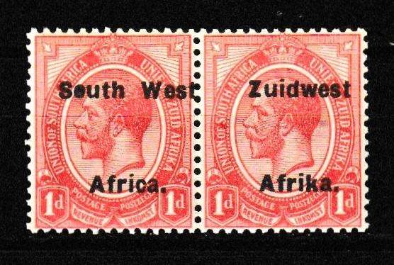 SWA 1923/26 1d KINGS HEADS PAIR MNH