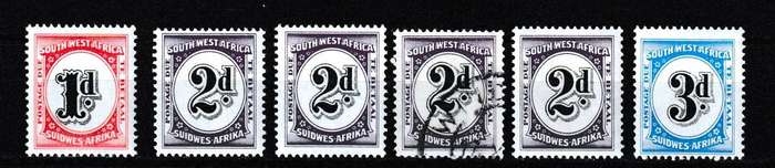 SWA 1959 REVENUE SET MNH AND USED REDUCED SIZE